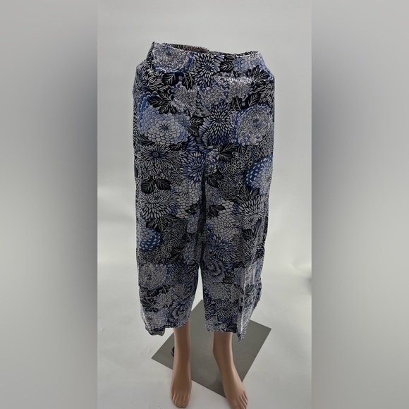 Talbots Stretch Blue & White Print Ankle Pants - Women's Size 16 - Picture 9 of 9